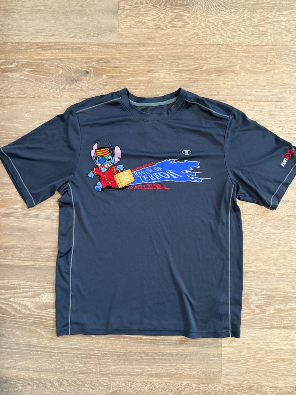 Run Disney Inaugural Tower Of Terror 10 Miler Stitch 2012 Shirt Adult Size M